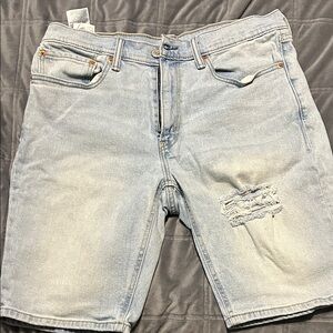 Levi's Light Blue Distressed Jean Shorts